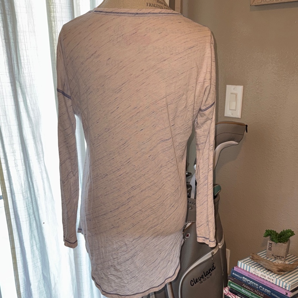 Victoria's Secret Blue & White Love Heart Long Sleeve Top Pajamas Nightgown XS - Picture 2 of 5